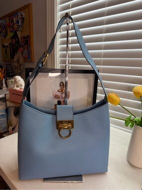 Salvatore Ferragamo Gancini Shoulder Bag – Baby Blue